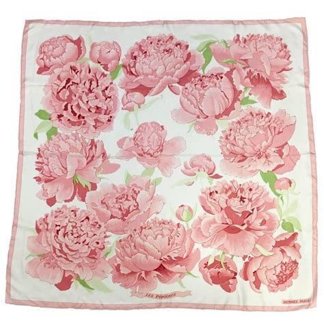 hermes pivoines scarf|Les Pivoines Hermes Silk Scarf .